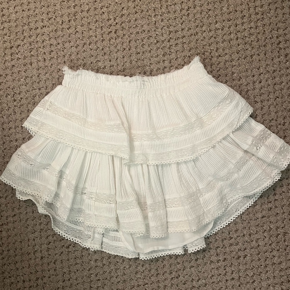 Love Shack Fancy White Mini Skirt. Size Extra Small.